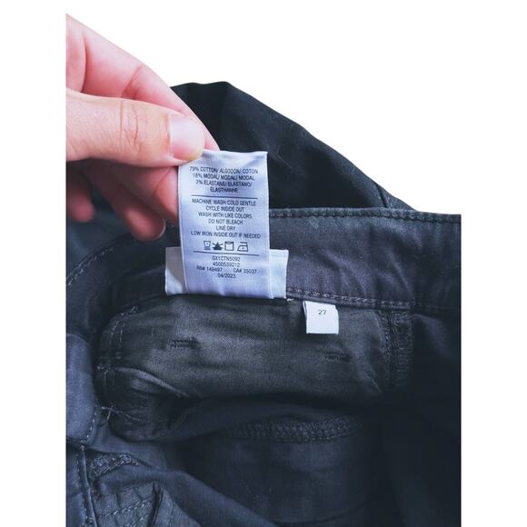 Joe’s Jeans Mia Petite High-Rise Coated Wide-Leg Jeans Size 27 Black Edgy Luxury - Picture 5 of 6